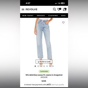 Agolde 90's Mid Rise Loose Fit Jeans